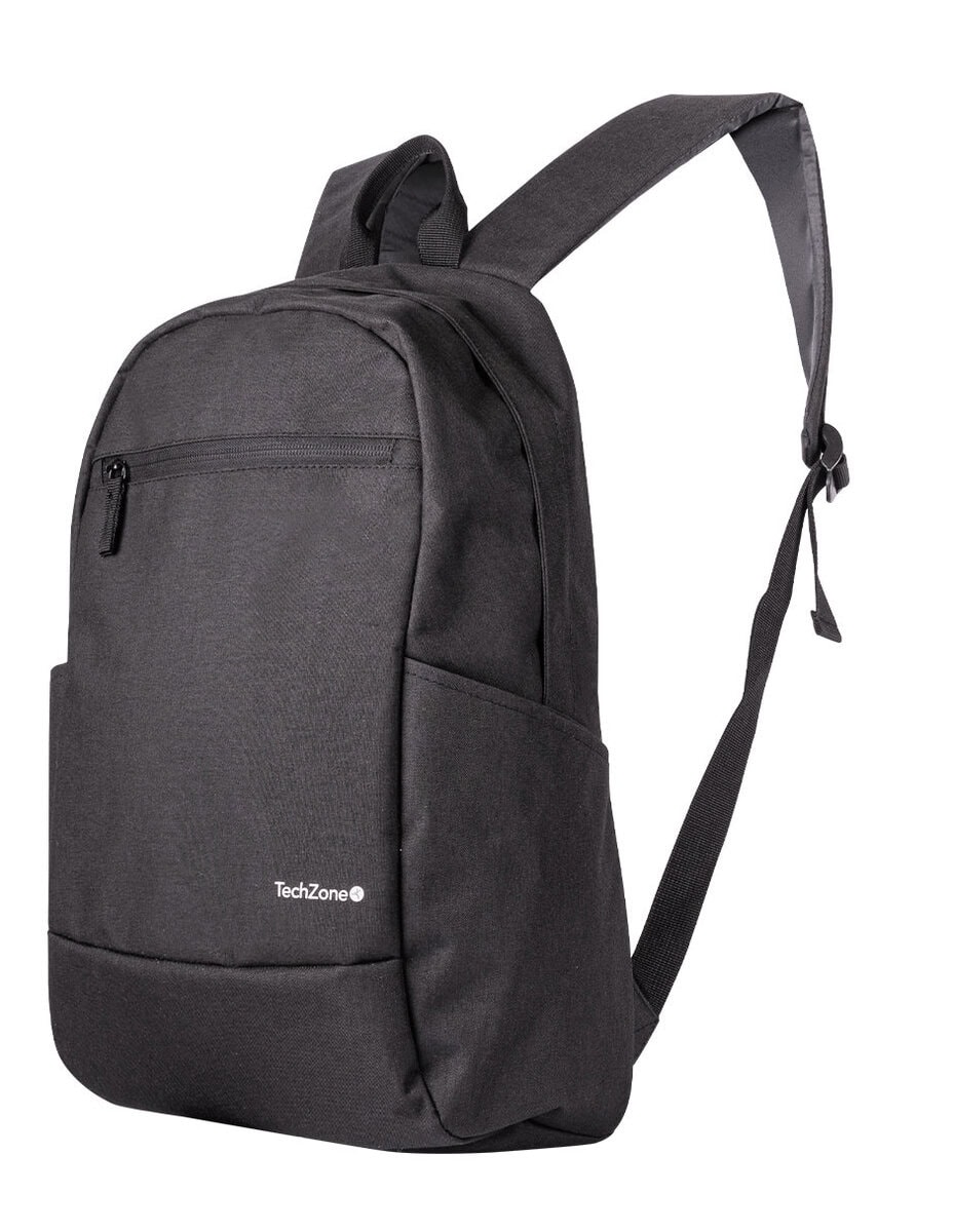 MALTCH310_6_full Backpack Basic Black TechZone TZLBP15 15.6 pulgadas, color negro, 2 bolsos laterales y 1 frontal, tirante acojinado. GARANTIA LIMITADA DE POR VIDA 17
