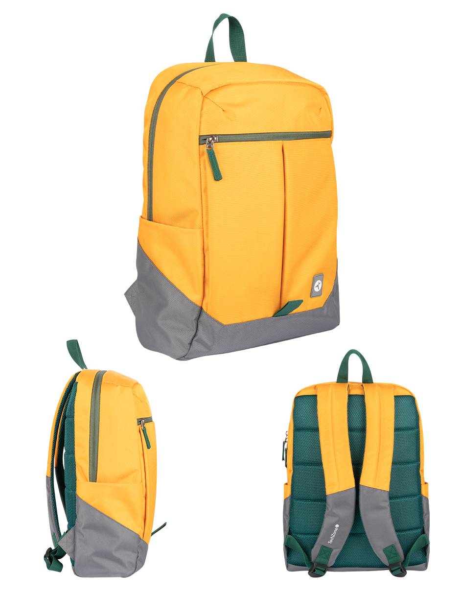 MALTCH390_2_full Backpack RAINBOW TZLBP26-G TECHZONE COLORS, 100% Poliéster, Color Amarillo, GARANTIA LIMITADA DE POR VIDA. 6