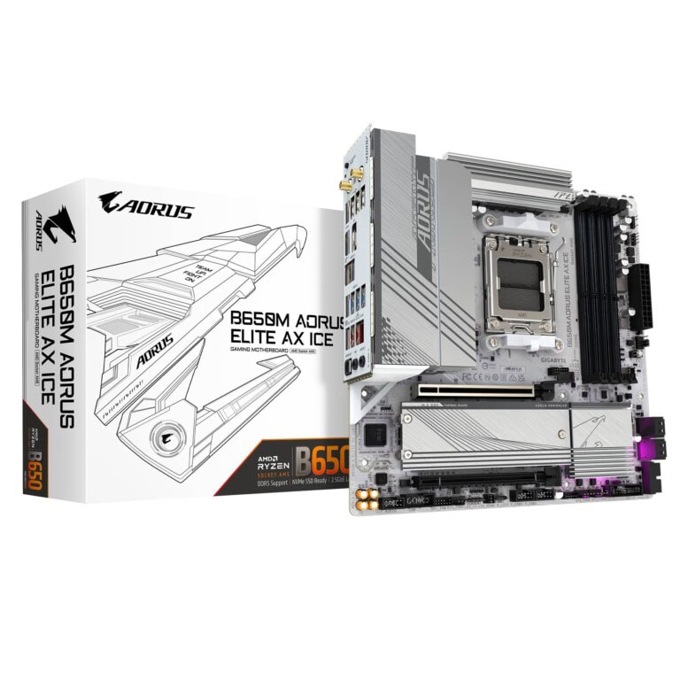 TARJETA MADRE GIGABYTE Micro ATX B650M A ELITE AX ICE 64 GB DDR5 AM5 Para AMD MBDGIG5310_6_full