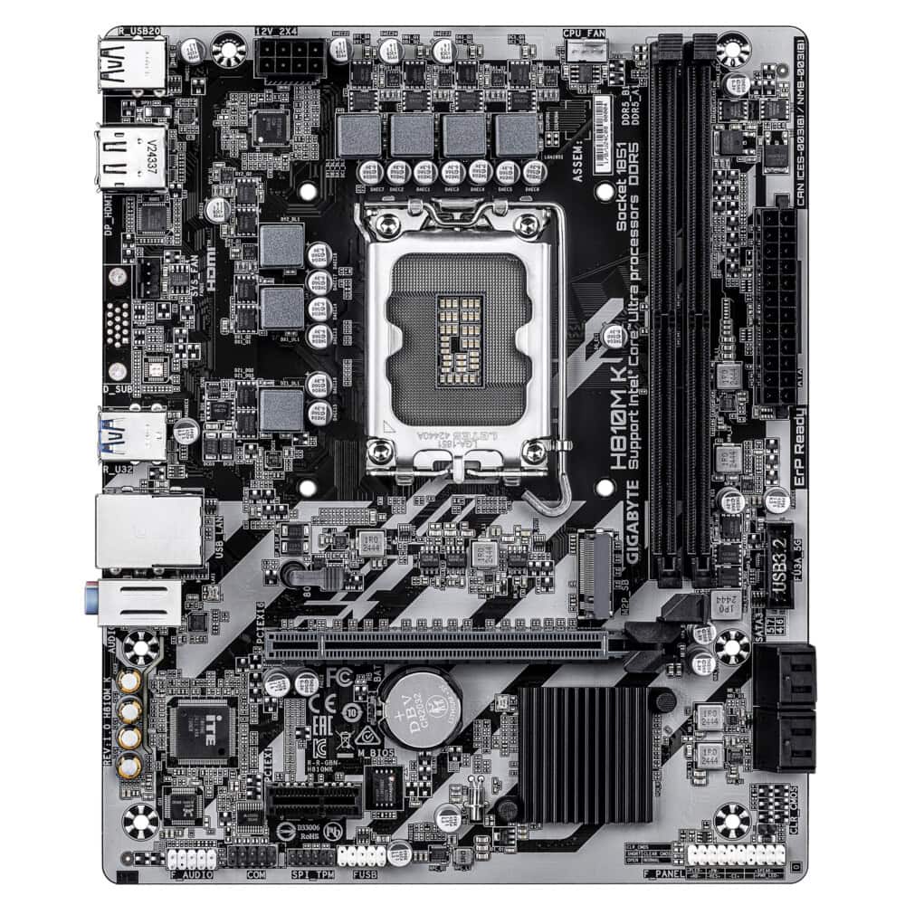 TARJETA MADRE GIGABYTE MICRO ATX H810M K , DDR5, S-1851, 128 GB, PARA INTEL H810M K 2