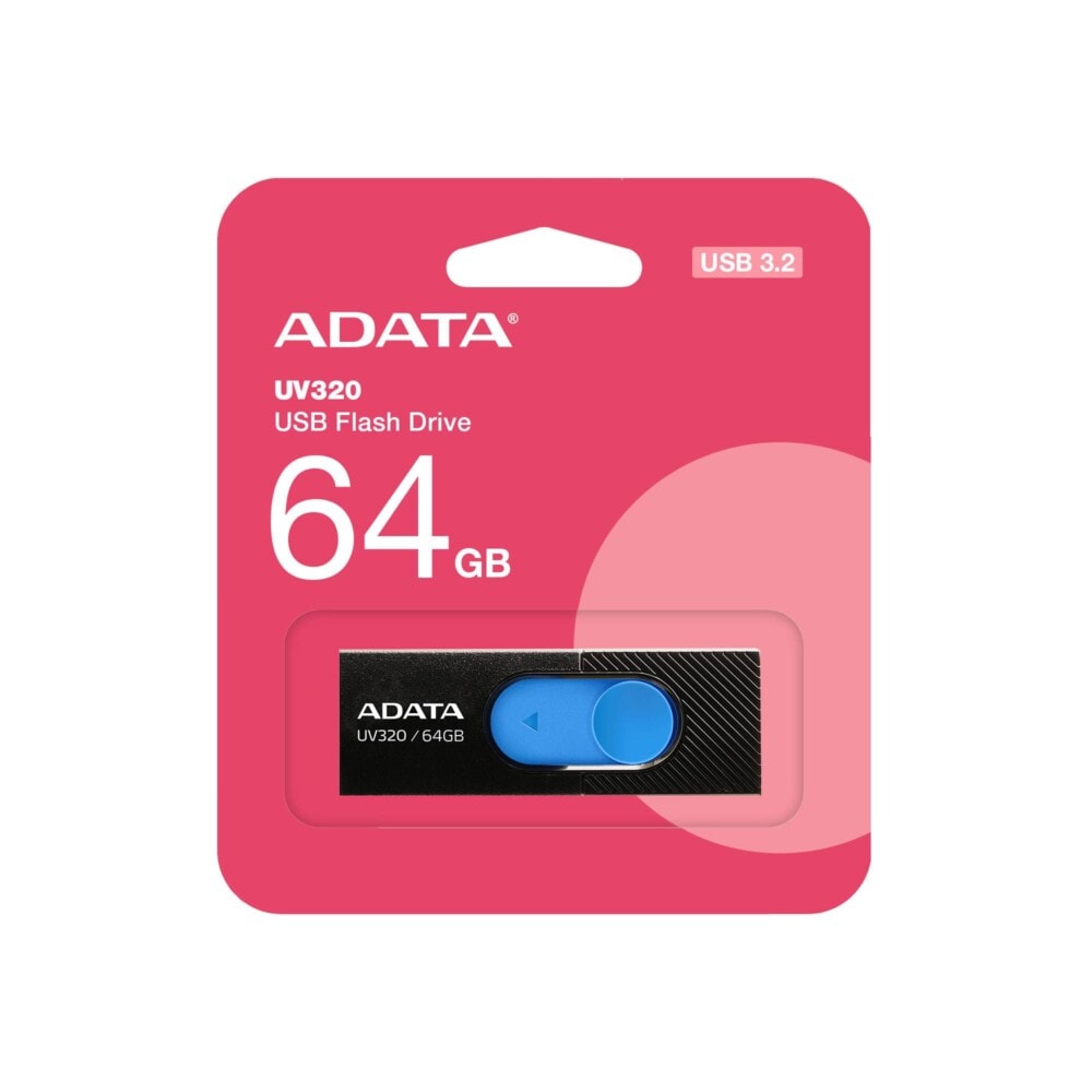 Memoria USB ADATA UV320, Azul / Negro, 64 GB, USB tipo A AUV320-64G-RBKBL 3