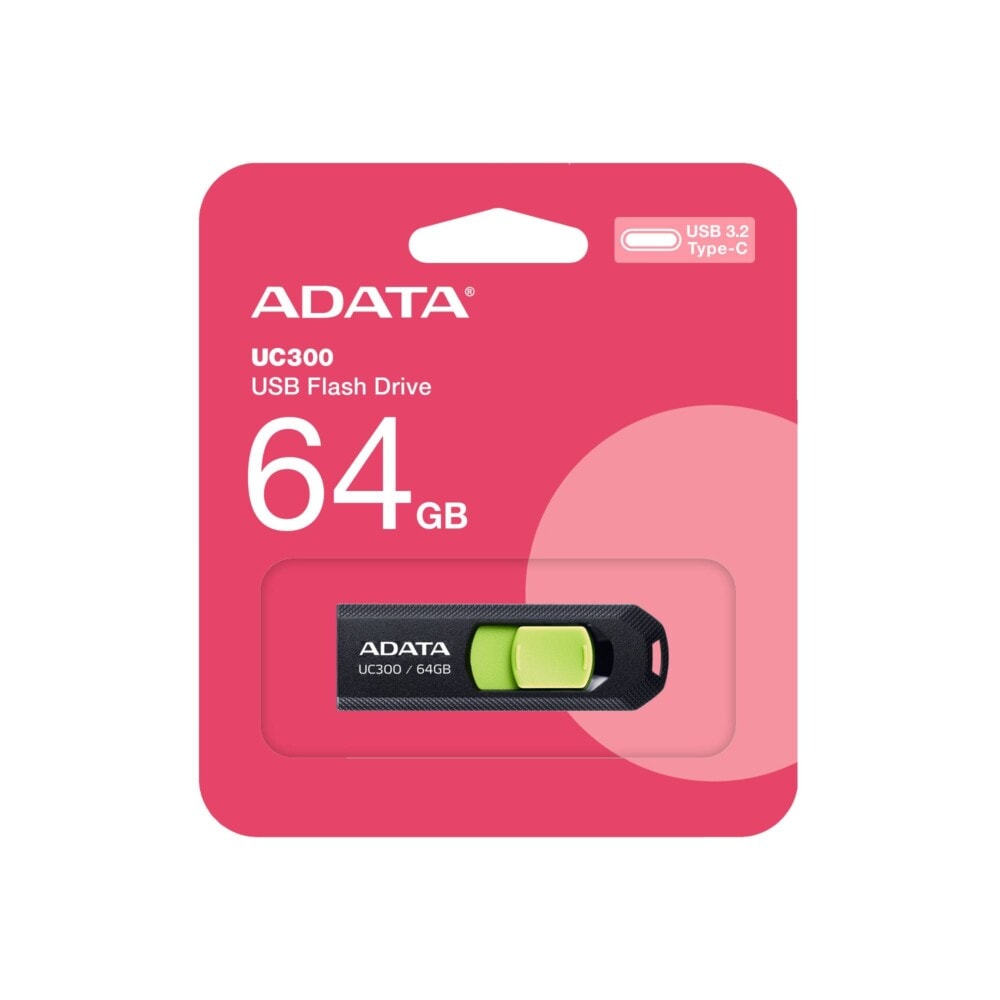 MEMDAT6700_3_full Memoria USB 3.2 Gen 1 Tipo C 64GB UC300, Conector deslizable sin tapa. Plastico, color NEGRO-VERDE ACHO-UC300-64G-RBK/GN ACHO-UC300-64G-RBK/GN 7
