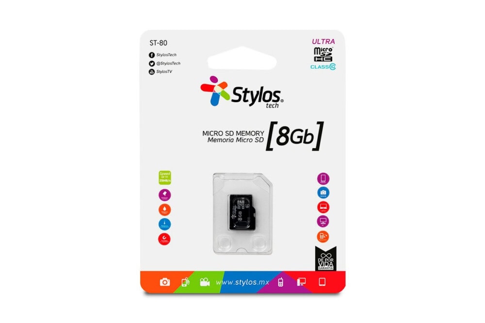 Memoria Micro SD 8GB S/A Stylos. STMSDS1B STMSDS1B 3