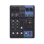 Mezcladora de Audio | 6 Canales | 2 entradas de micro/6 de línea (2 mono + 2 estéreo) | Alimentación Phantom MG06-FRENTE-l