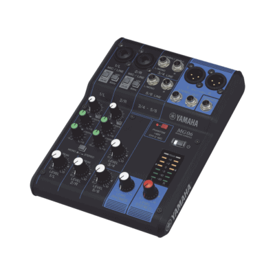 Mezcladora de Audio | 6 Canales | 2 entradas de micro/6 de línea (2 mono + 2 estéreo) | Alimentación Phantom