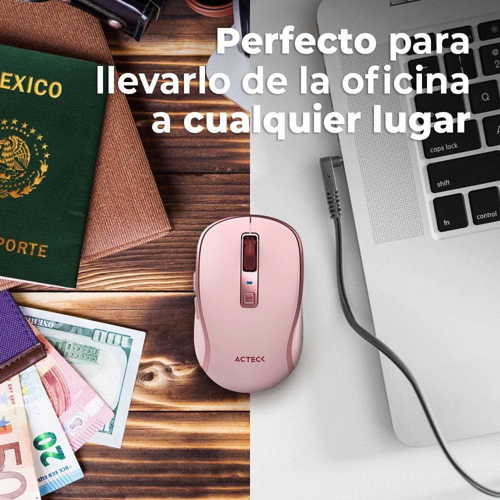 MOUACT420_3_full Mouse Inalambrico 2.4hz Optimize Trip Pro MI580 Advanced Series Conexión USB Dongle 2.4ghz, Conexión Bluetooth, 6 Botones + Scroll. Clic Silencioso, DPI: 4