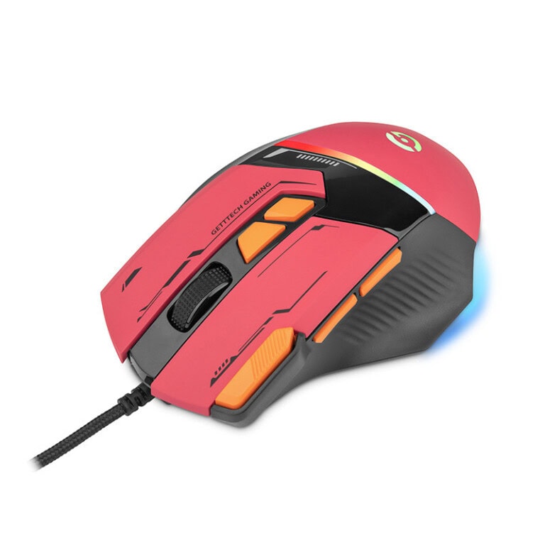 GETTTECH MOUSE GAMER, SENSOR 725F, ILUMINACION RGB PERSONALIZABLE, HASTA 7200 DPI, COLOR ROJO NARANJA, MOD. GPM-RGBWR-G1-RD MOUGET090_4_full