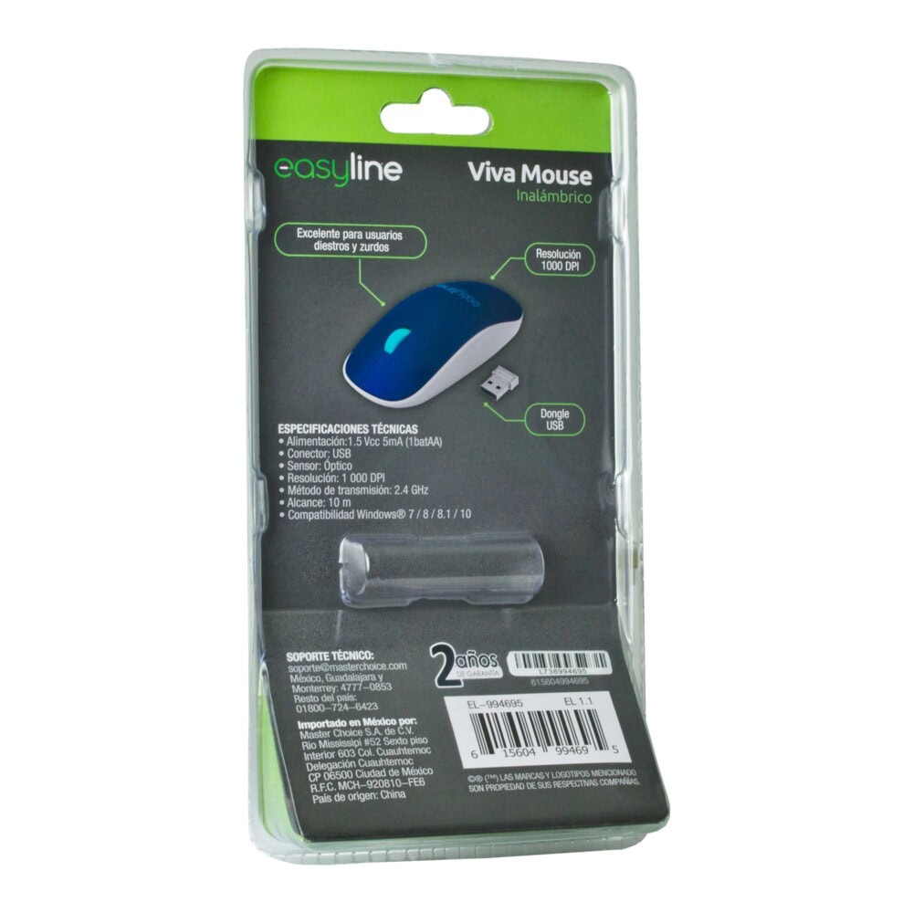 Mouse Inalámbrico Viva (Azul) Easy Line EL-995128 8
