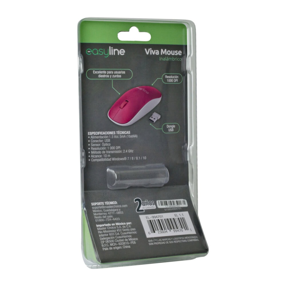 Mouse Inalámbrico Viva (Magenta) Easy Line EL-995135 8