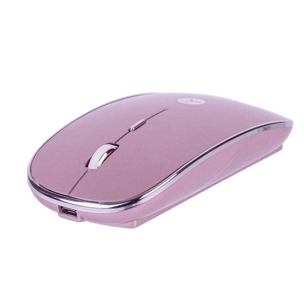 Mouse SLIVE recargable rosa con nano receptor tipoC y USB A, mousepad incluido, TECHZONE, TZACMOI27, DPI:1000,1200,1600 6