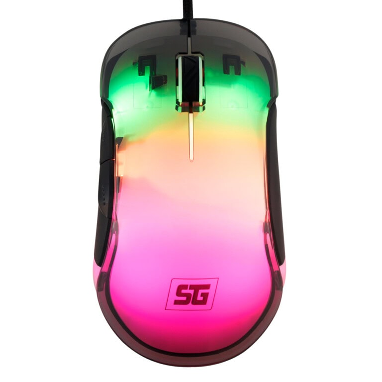 MOUSE VORAGO START THE GAME MO-505 ALAMBRICO RGB NEON HASTA 7,200 DPI'S USB TRASPARENTE