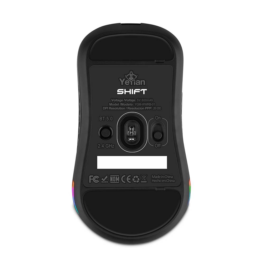 MOUYEY120_1_full YEYIAN MOUSE GAMER SHIFT 3 EN 1 CON RGB, HASTA 26000 DPI, CONEX 2.4 GHZ, 2 FUNDAS INTERCAMBIABLES INC, ILUMINACION RGB CUSTOM, MOD. YGM-WWRB-01 11
