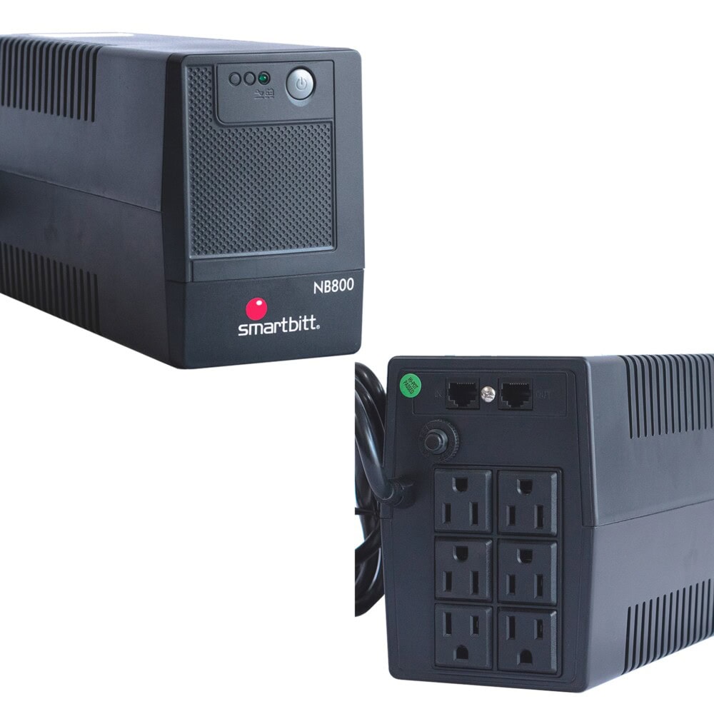 No-Break SMARTBITT SBNB800, 800 VA, 400 W, Negro SBNB800 1