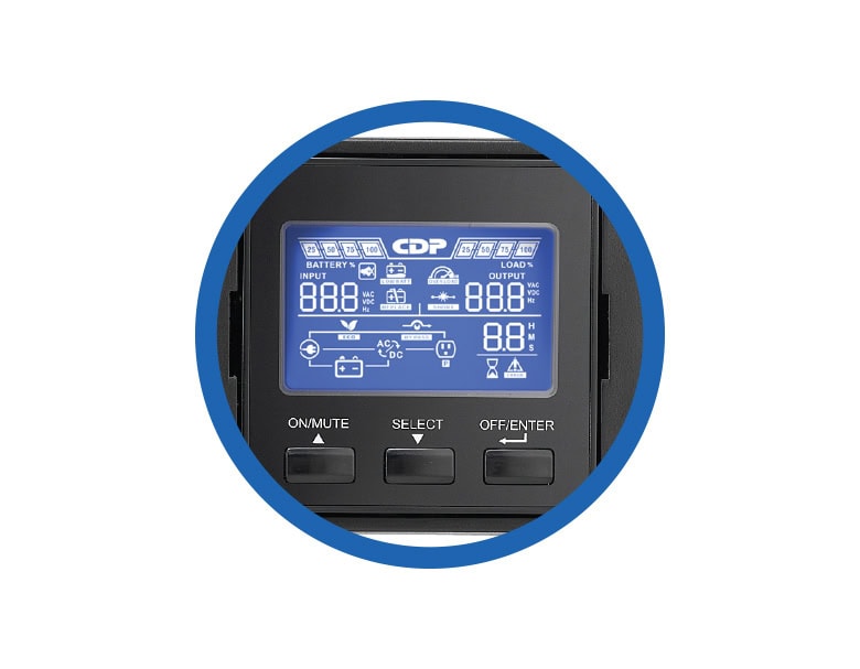 NBKCDP610_3_full No-Break CDP UPO11-3RT 3000VA/2700W FP 1.0 Online UPS 2U RT, LCD 120 Vac UPO11-3 RT 3