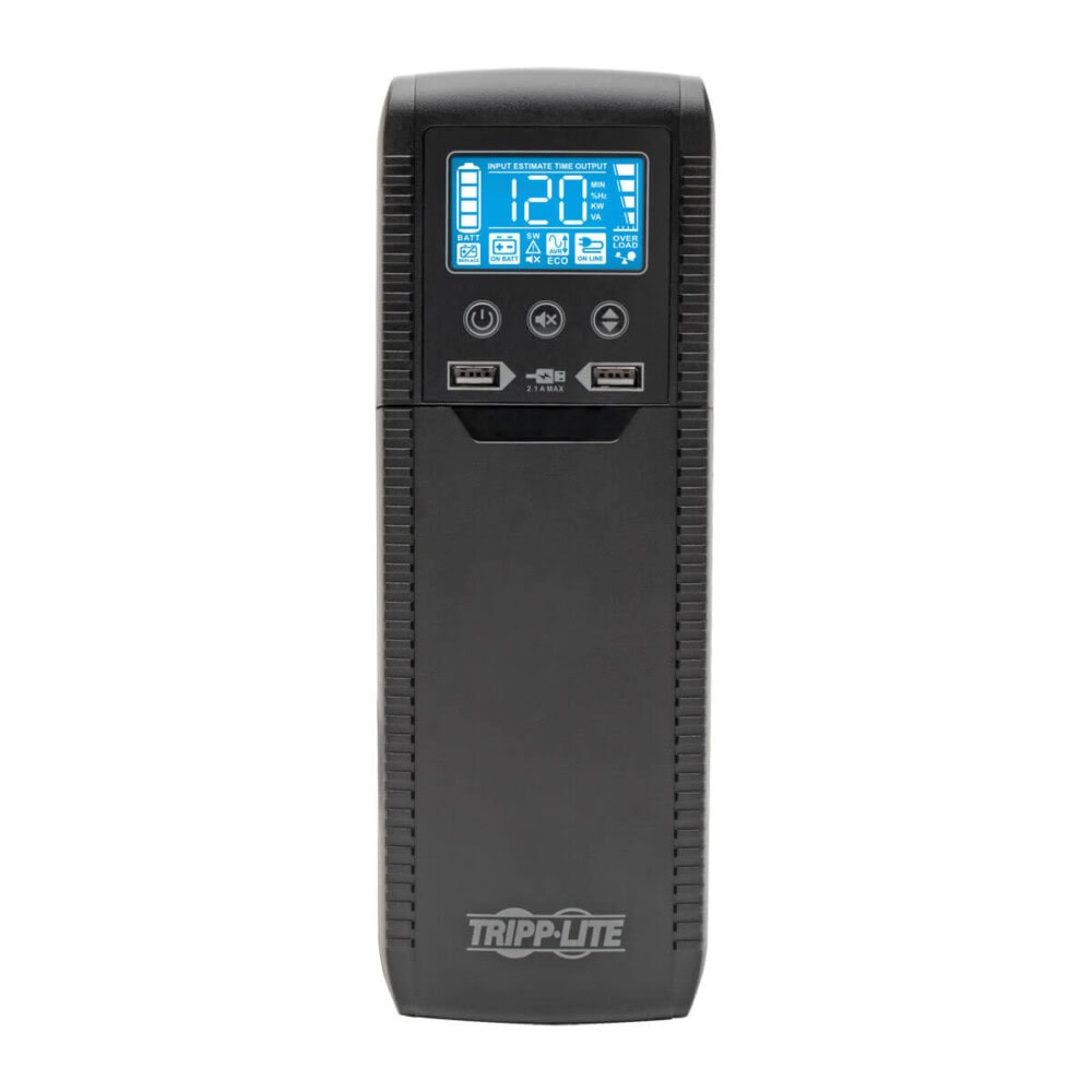 UPS Interactivo con USB 1000VA/600W, 120V 50H TRIPP-LITE ECO1000LCD, 1000 VA, 600 W, 7 h , Negro, Hogar y Oficina ECO1000LCD 3