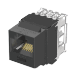 Conector Jack Estilo 110 (de Impacto), Tipo Keystone, Categoría 6A, de 8 Posiciones y 8 Cables, Color Negro NK6X88MBL-l