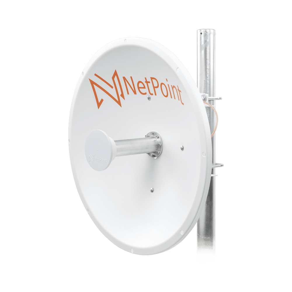 NP1GEN2-l-1 Antena Direccional de alto rendimiento / diámetro de 60 cm / 4.9-6.4 GHz / Ganancia 30 dBi / SLANT de 45 ° y 90 ° / Ideal para 30 km / Conector N-Hembra / Montaje y jumpers incluidos. NP1GEN2 1