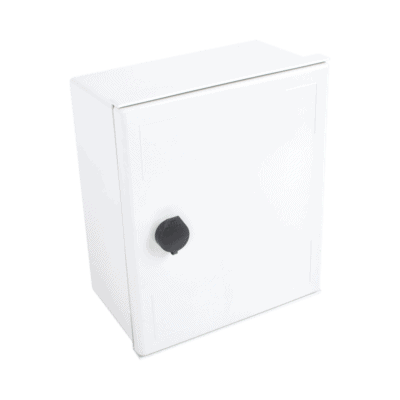 Gabinete de Poliéster IP65 Uso en Intemperie (250 x 300 x 140 mm) con Placa Trasera Interior de Plástico (Incluye Chapa y Llave).