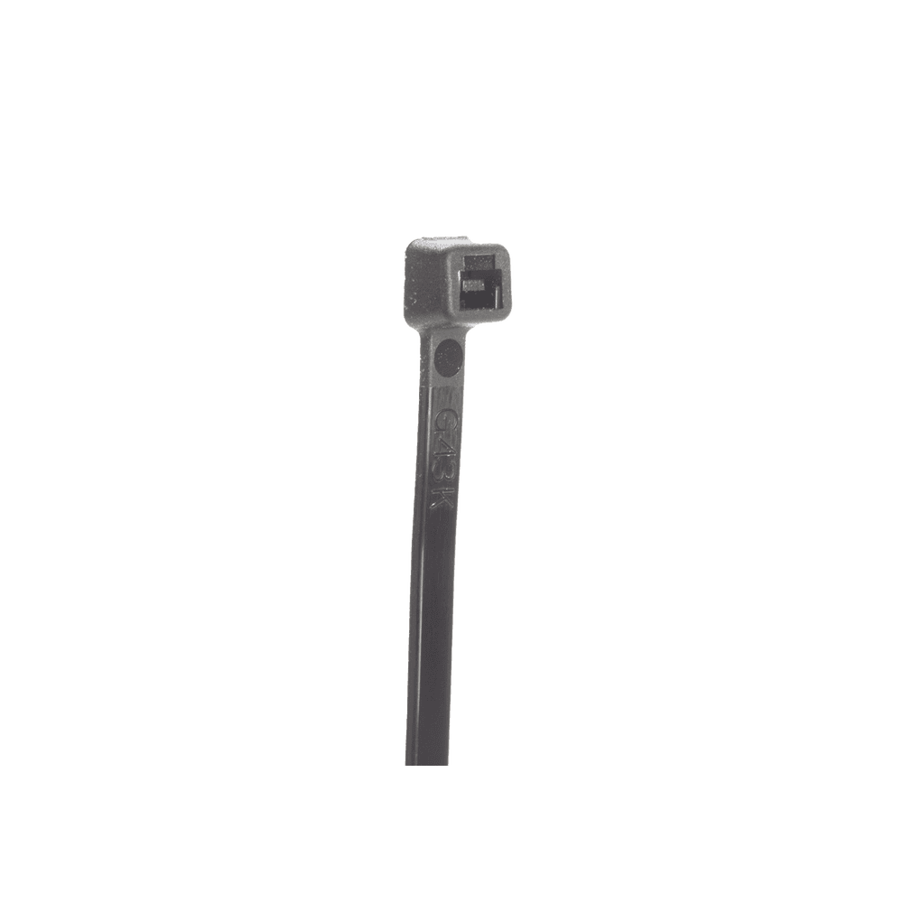 S1550C0-FRENTE-l Cincho STRONGHOLD, 370 mm largo x 4.8mm ancho, Tensión 50 lb (222 N) Nylon 6,6 Color Negro, Paquete de 100 Piezas S15-50-C0 2