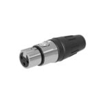 Conector hembra XLR de 3 núcleos con carcasa de acero inoxidable y contactos chapados en oro SCHF3-l