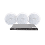 KIT de Amplificador de 120W para Rack SF120DTB | 3 Altavoces de Plafón de 5.5in SF-206P | 3.75 - 30W | Sistema 70/100V SF120DTB_3CS-l