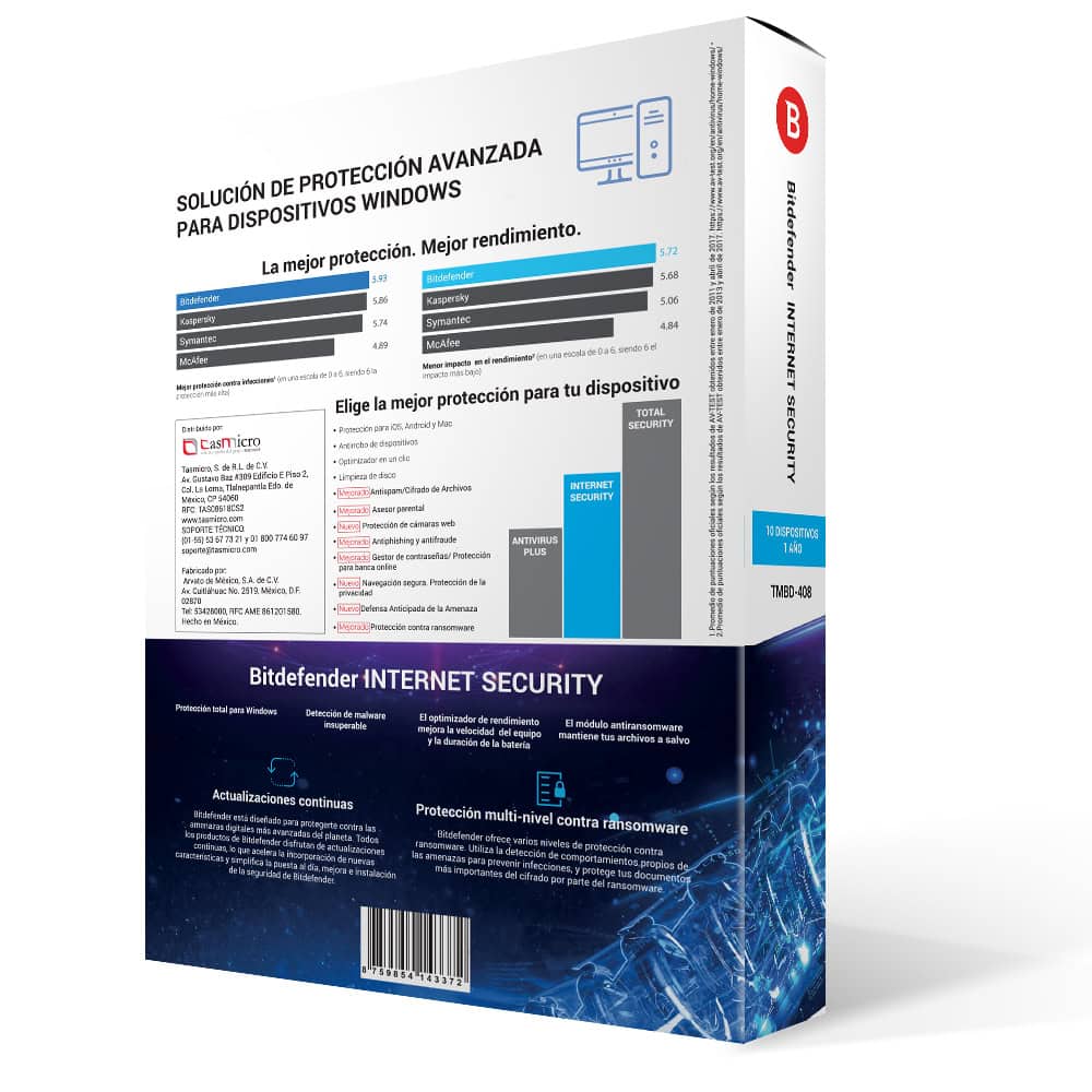 SOFBIT1390_2_full Antivirus BITDEFENDER TMBD-408, 10 licencias, 1 Año(s) 7