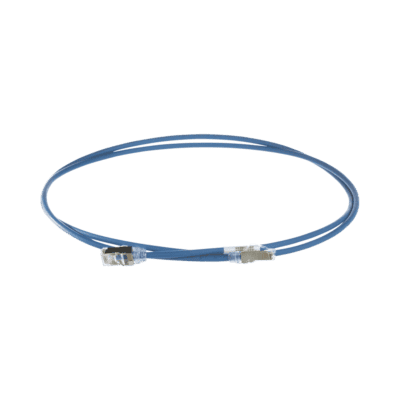 Patch Cord Cat6A, Diametro Reducido 28 AWG, Blindado S/FTP, CM/LS0H, 1.5 Metros (4.92 Pies), Color Azul