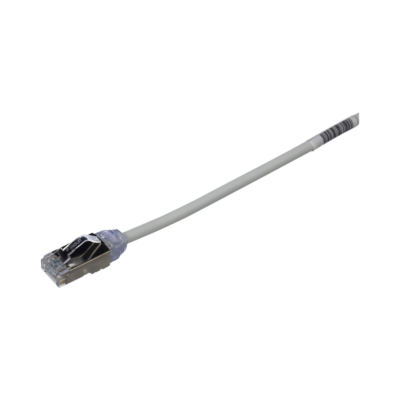 Patch Cord Cat6A, Diámetro Reducido 28 AWG, Blindado S/FTP, CM/LS0H, 3 Metros (9.84 Pies), Color Gris