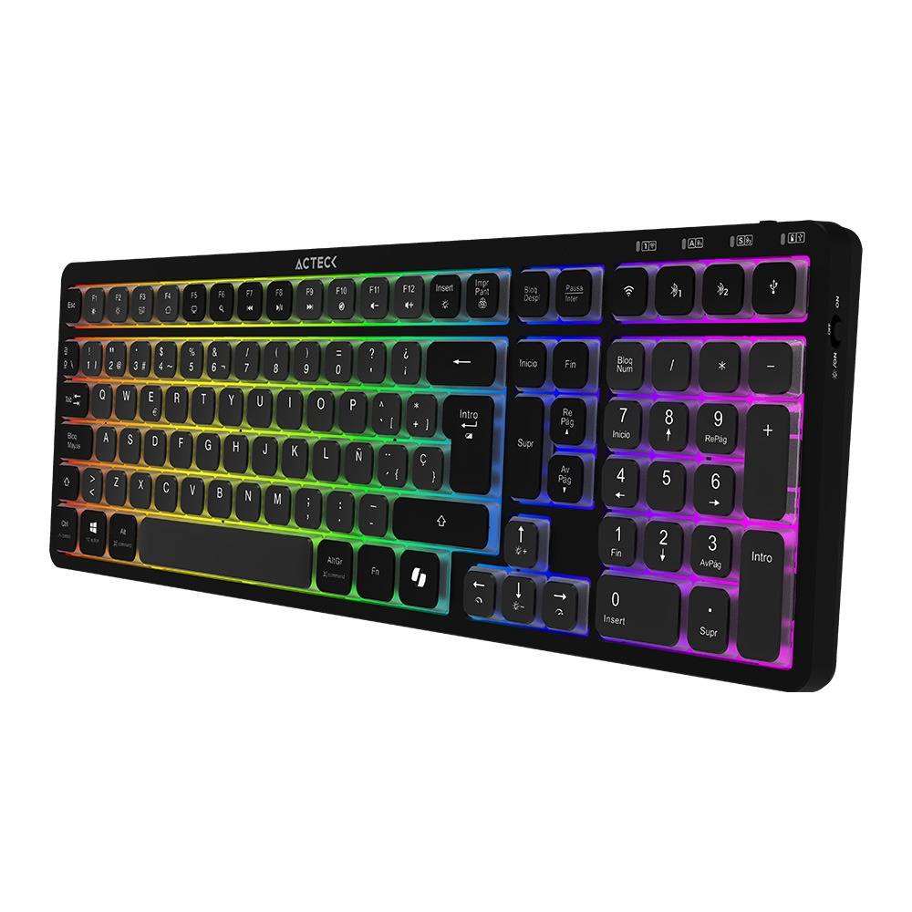 TECACT200_1_full Teclado Inalámbrico RGB Techno PRO TI790 Acteck Elite Series Iluminación RGB, Teclado Multidispositivo Inalámbrico, Dongle 2.4Mhz, Bluetooth 16