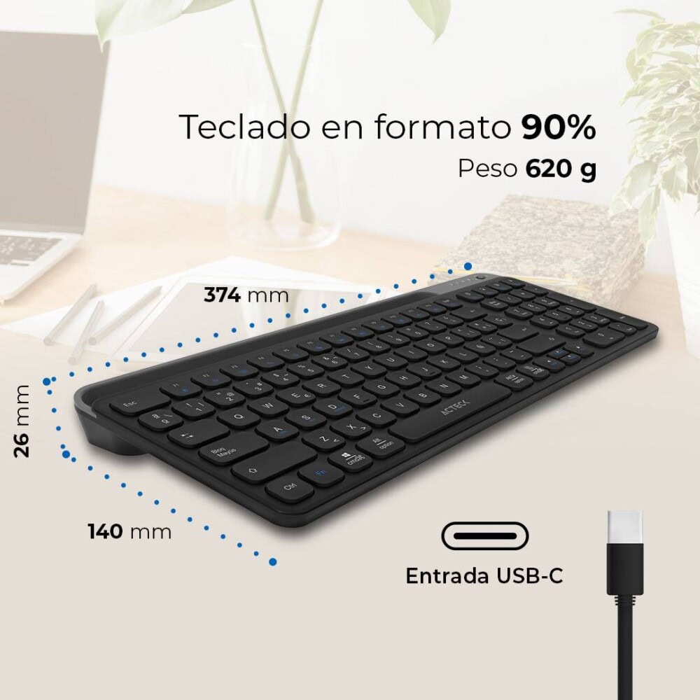 Teclado Inalámbrico Multidispositivos INSPIRE TREK TI747 AC-940108 Acteck Elite Series Bluetooth 5.1, Dongle 2.4 MHz AC-940108 4