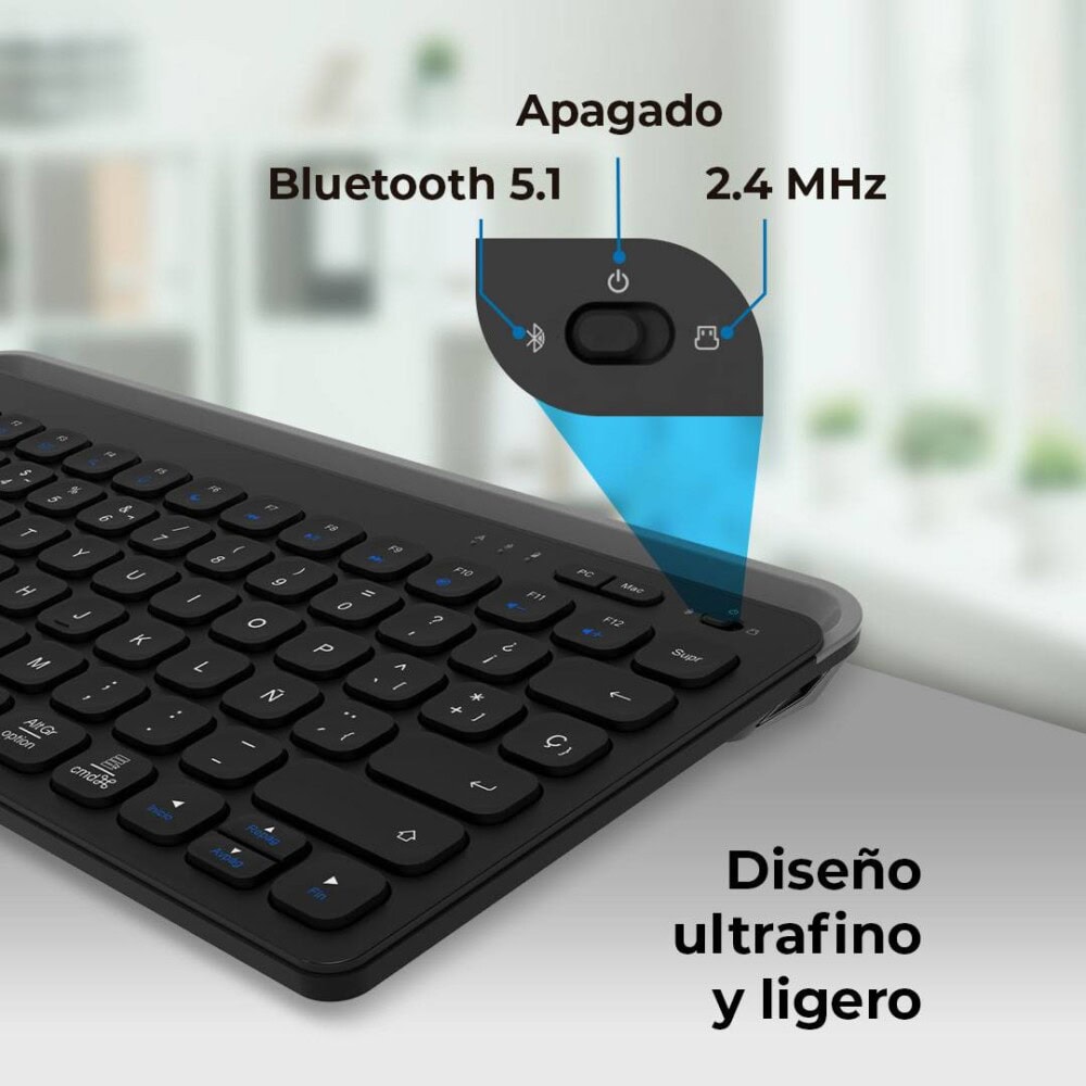 Teclado Inalámbrico Multidispositivos AC-940122INSPIRE TREK TI737 Acteck Elite Series Bluetooth 5.1, Dongle 2.4 MHz AC-940122 3