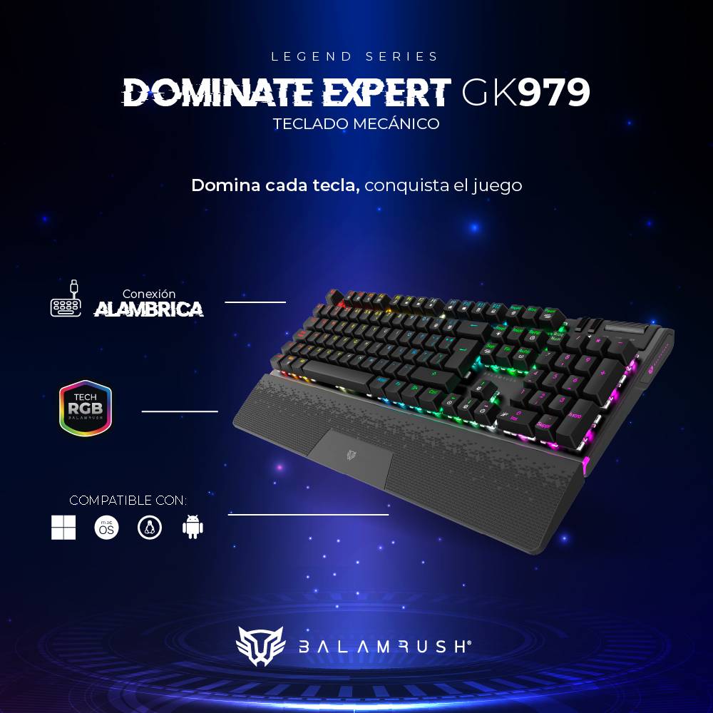 TECBLR130_1_full Teclado Mecánico Domínate Expert GK979 Balam Rush LEGEND SERIES BR-936781 2