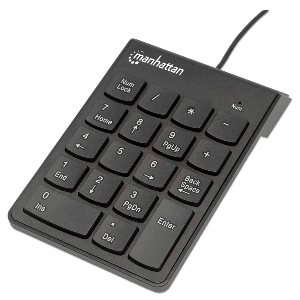 176354 Teclado numérico alámbrico USB, 18 teclas del mismo tamaño incluye tecla de retroceso Color Negro. 176354 2