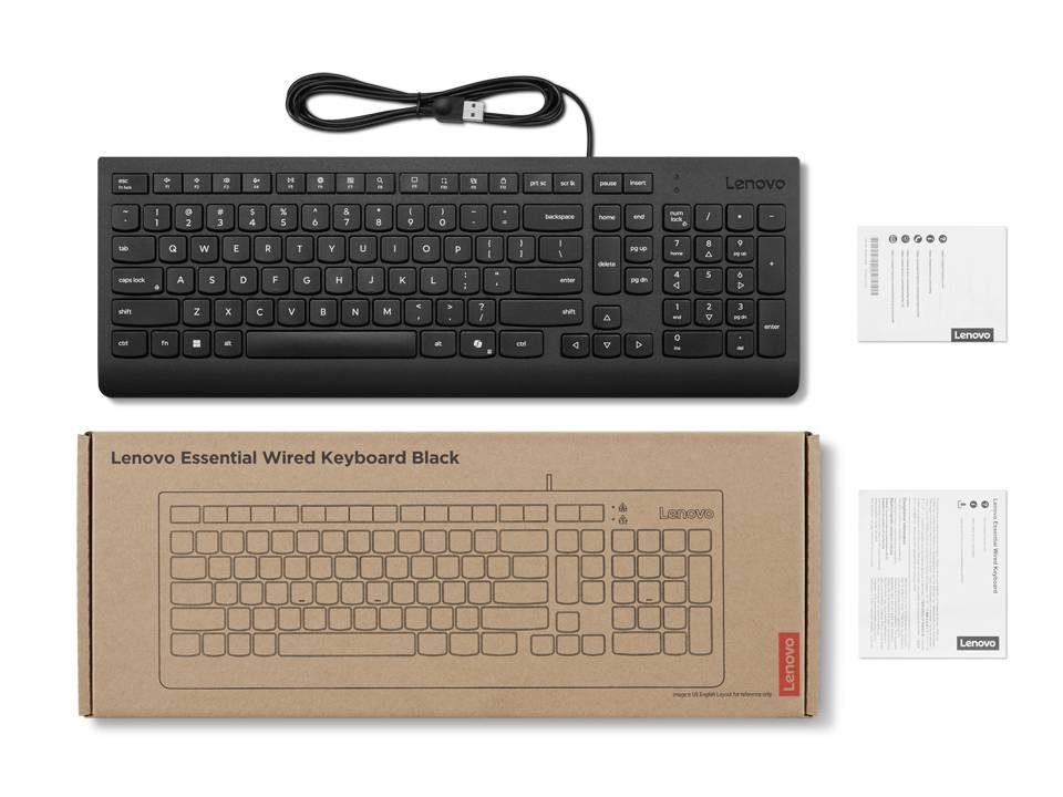 TECLEN090_2_full Teclado Lenovo con cable Essential (Negro) - LA Español 171 4Y41R64657, Teclado ergonómico. 4Y41R64657 3