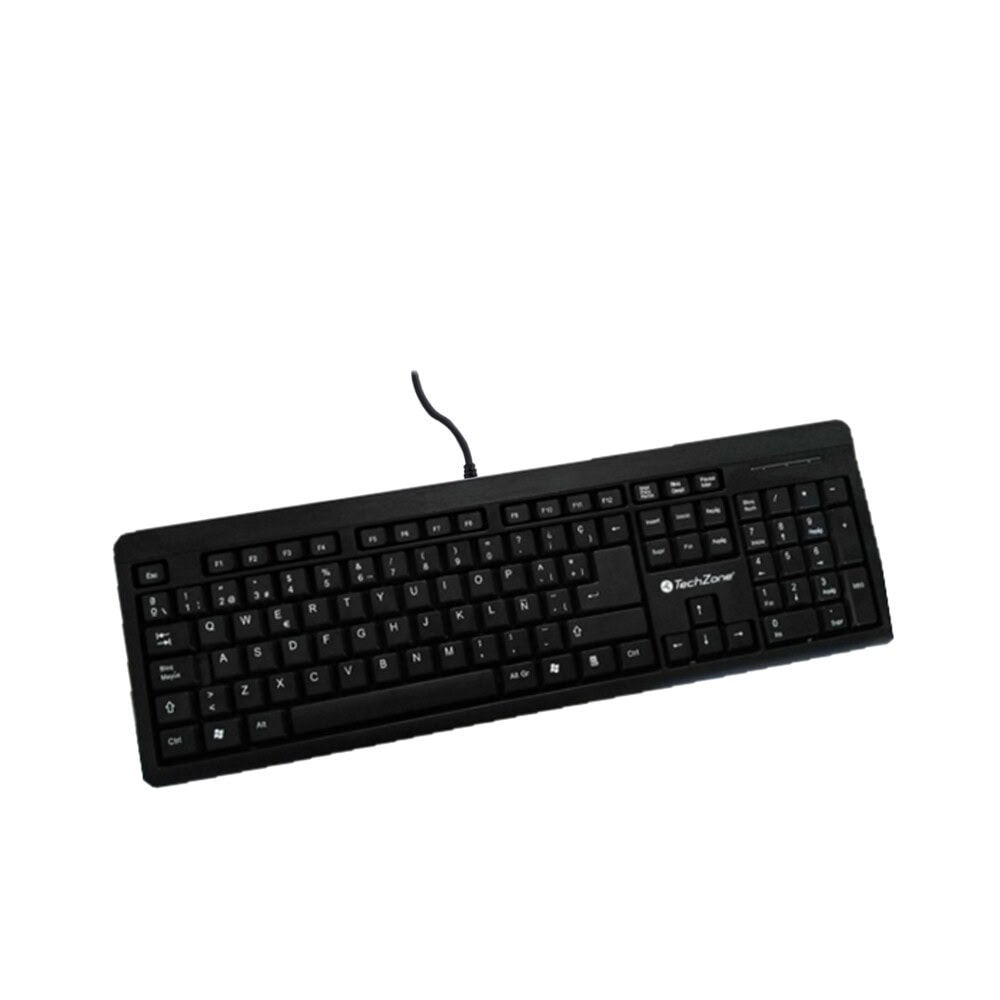 Teclado alámbrico Grimly TechZone, con conexión USB, 104 teclas tipo QWERTY, 1 año de garantía. TZ16TEC01-ALA 1