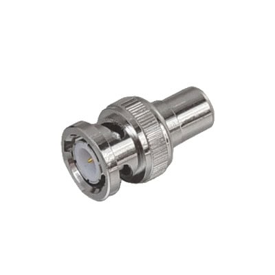 Adaptador en Línea para 75 Ohm, de Conector BNC Macho a RCA Hembra en Aplicaciones de Audio-Video para Cámaras, Monitores y DVR's.