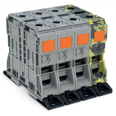 Juego de Bornes Trifásicos, POWER CAGE CLAMP, 10 Puntos de Conexión, 4 Potenciales, Sección 50-185 mm², Multicolor, Con Bridas de Fijación
