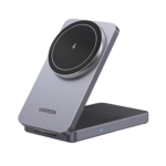 Cargador Inalámbrico 2 en 1 20W / Tecnología Qi2 15W Certificada / Carga Simultánea iPhone y AirPods / Ángulo Ajustable 70° / Diseño Plegable y Portátil / Compatibilidad Universal 45056-l
