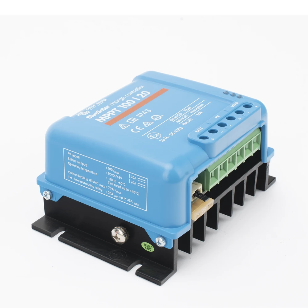 BSMPPT100_20-AD-8-l BlueSolar MPPT 100/20. Controlador Solar MPPT 20A, Voltaje Selección Automática: 12/24/48 Vcc. BSMPPT100/20 9