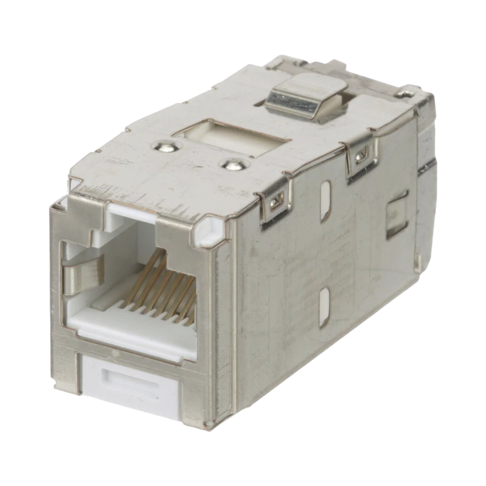 CJS6X88TGWHY-l Conector Jack RJ45 Blindado, Estilo TG, Mini-Com, Categoría 6A, de 8 Posiciones y 8 Cables, Color Blanco CJS6X88TGWHY 1
