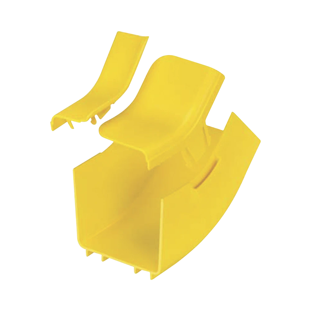 FRIV454X4LYL-l Bajada Vertical Interior de 45º con Tapa, Para uso con Canaletas 4X4 FiberRunner™, Color Amarillo FRIV454X4LYL 1