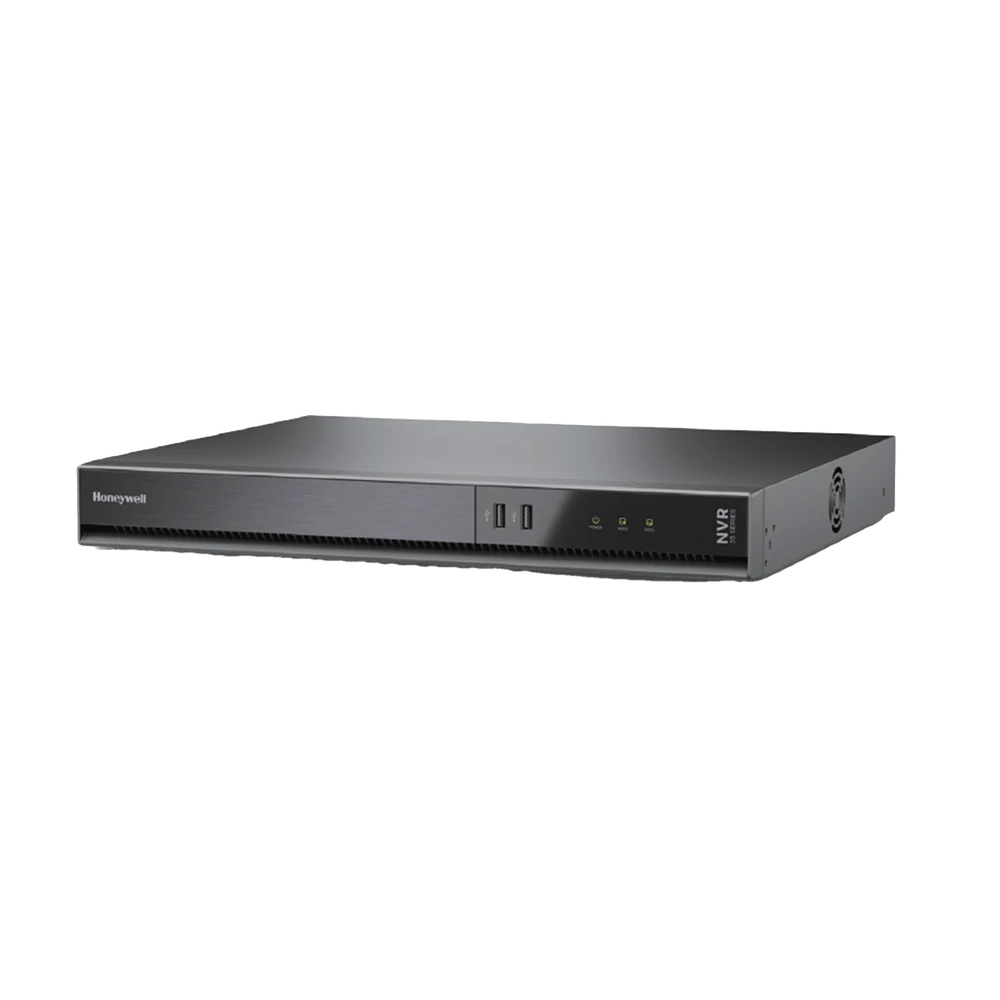 HN35160200-l NVR 8 Megapixel (4K) / 16 Canales / 16 Puertos PoE+ / H.265 / 2 Bahías de Disco Duro (No incluidos) / Conexión P2P / ONVIF / NDAA / Soporta IA / Serie 35 / Audio y Alarmas I/O / Honeywell Security HN35160200 1
