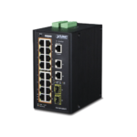 Switch Industrial Administrable 16 puertos 10/100/1000 T 802.3at PoE + 2 Puertos 10/100/1000 T + 2 puertos 100/1000 X SFP IGS20160HPT-l