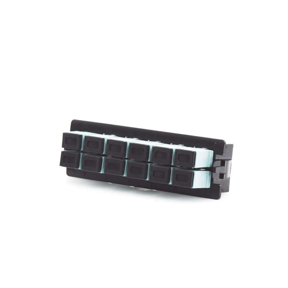 LPFOS12MM-FRENTE-l Placa Acopladora para Distribuidor de Fibra Óptica LP-ODF-8024, Incluye 12 Acopladores SC Simplex para Fibra Multimodo (12 Fibras) LP-FO-S12-MM 2