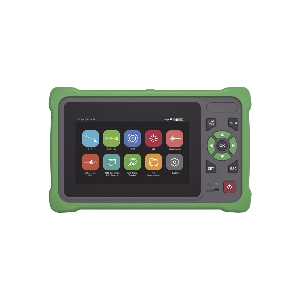 LPOTDRT-l OTDR Touch para Pruebas en los Enlaces de Fibra Óptica / Longitudes de Onda 1310nm y 1550nm / Función VFL 10mW / Función OPM / Función de Mapeo de Cables de Red RJ45 / Recargable / Distancia de Prueba de hasta 260 Kilómetros (853.02 Pies) LP-OTDR-T 1