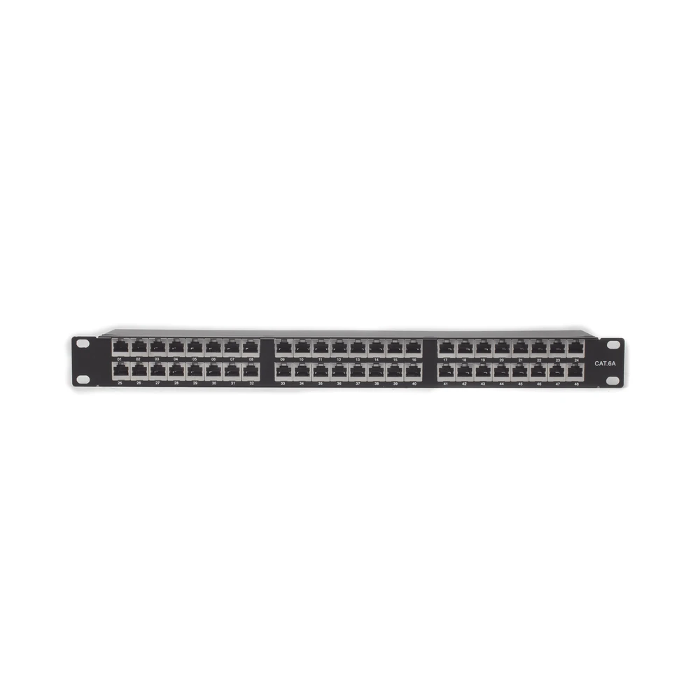 LPPPCS6A48P-FRENTE-l Panel de Parcheo de Impacto (110) Blindado de 48 Puertos Cat6A LPPPCS6A48P 2