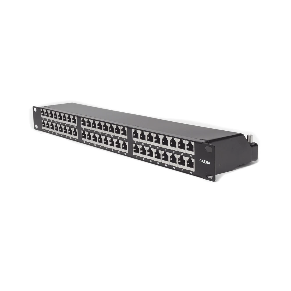 LPPPCS6A48P-LAT-IZQ-l Panel de Parcheo de Impacto (110) Blindado de 48 Puertos Cat6A LPPPCS6A48P 4