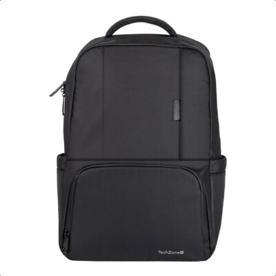 Backpack WANTED TZLBP05 TECHZONE de 16 Pulgadas color negro, múltiples compartimientos, garantía limitada de por vida