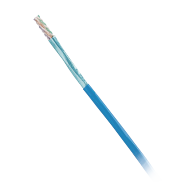 Bobina de Cable Blindado F/UTP de 4 Pares, Cat6, LSZH (Libre de Gases Tóxicos), Color Azul, 305 Metros (1000 Pies)