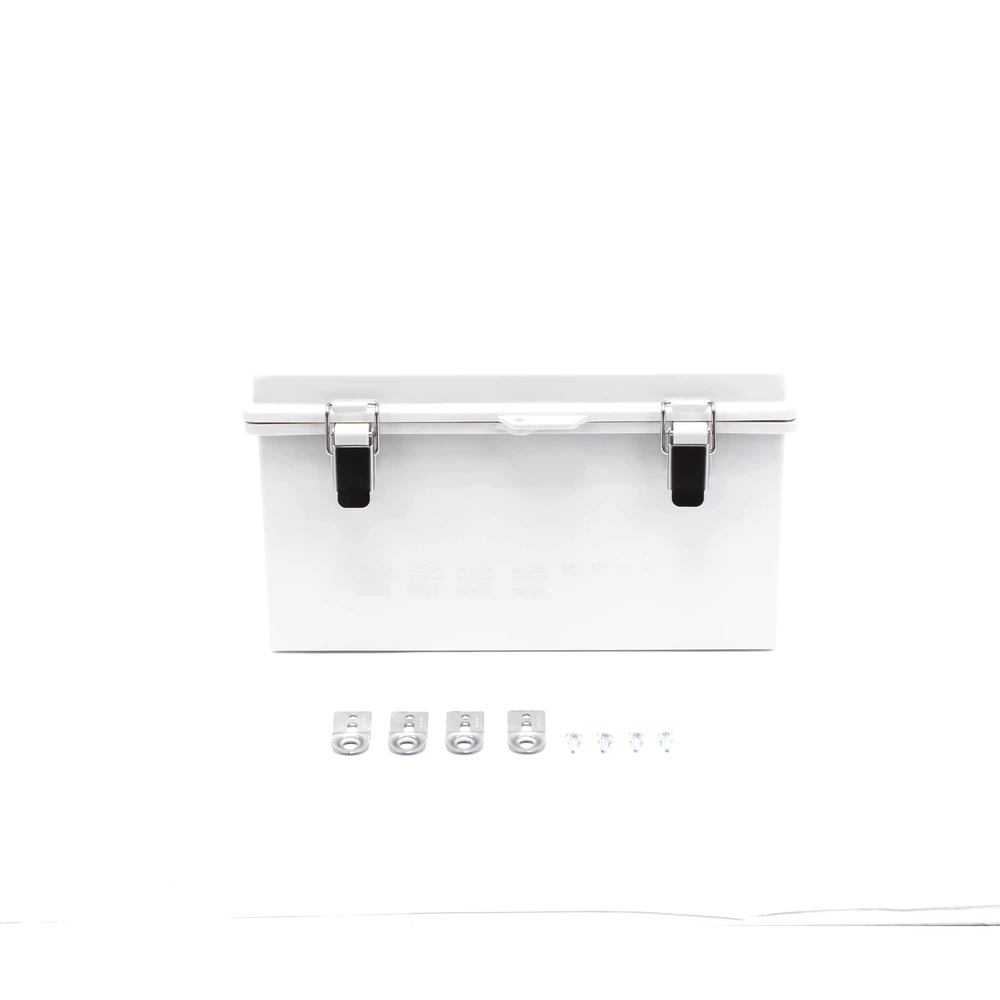 PST303018E-AD-6-l Gabinete de Plástico ABS, Uso en Intemperie ip66 (300 x 300 x 180 mm) Cierre por Broche Inoxidable y Permite Cerrado con Candado y Llave (Perno 5mm) No Incluido PST-3030-18E 7